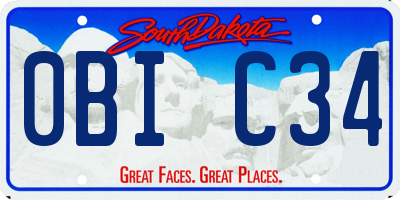 SD license plate 0BIC34
