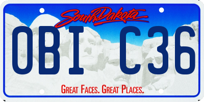 SD license plate 0BIC36