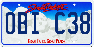 SD license plate 0BIC38