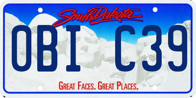 SD license plate 0BIC39