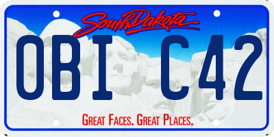 SD license plate 0BIC42