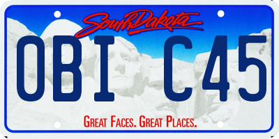 SD license plate 0BIC45