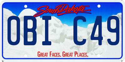 SD license plate 0BIC49