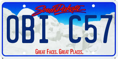 SD license plate 0BIC57