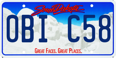 SD license plate 0BIC58