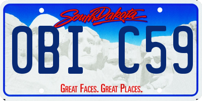 SD license plate 0BIC59