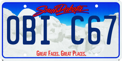 SD license plate 0BIC67
