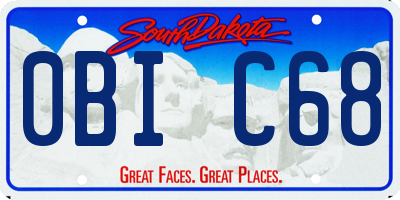 SD license plate 0BIC68