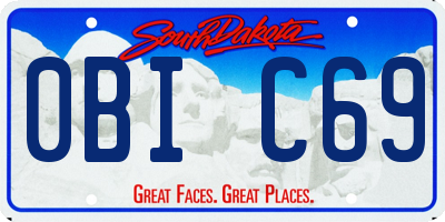 SD license plate 0BIC69