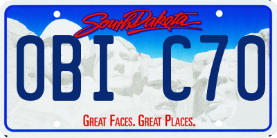SD license plate 0BIC70