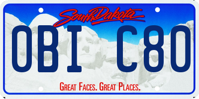 SD license plate 0BIC80
