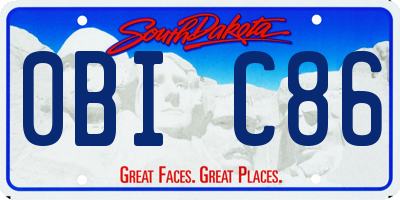 SD license plate 0BIC86