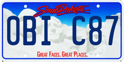 SD license plate 0BIC87