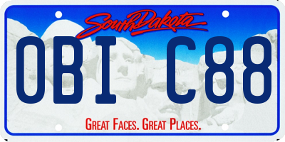 SD license plate 0BIC88