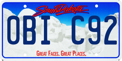 SD license plate 0BIC92