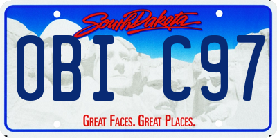 SD license plate 0BIC97