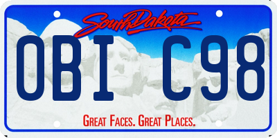 SD license plate 0BIC98