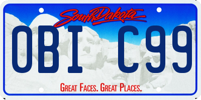 SD license plate 0BIC99