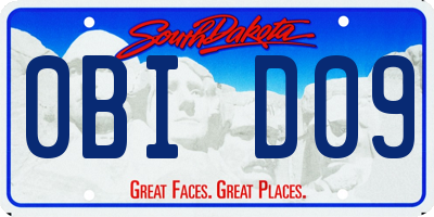 SD license plate 0BID09