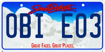SD license plate 0BIE03