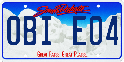 SD license plate 0BIE04