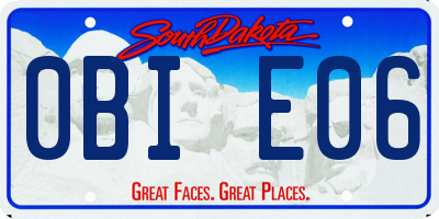 SD license plate 0BIE06