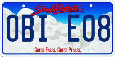 SD license plate 0BIE08