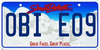 SD license plate 0BIE09