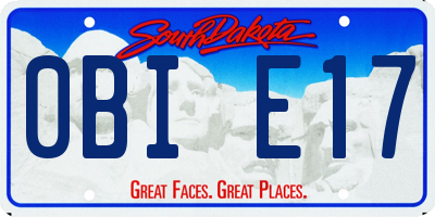 SD license plate 0BIE17