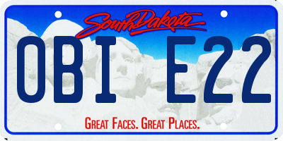 SD license plate 0BIE22