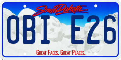 SD license plate 0BIE26