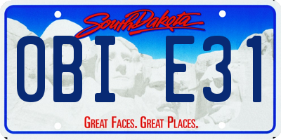 SD license plate 0BIE31