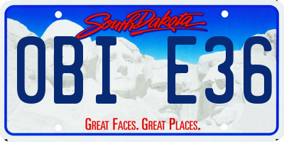 SD license plate 0BIE36