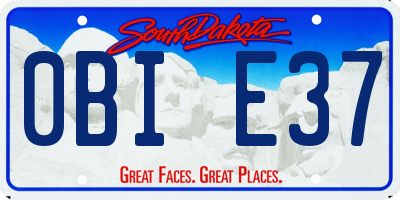 SD license plate 0BIE37
