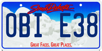 SD license plate 0BIE38
