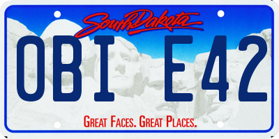 SD license plate 0BIE42