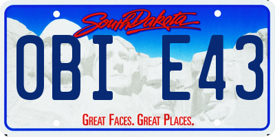 SD license plate 0BIE43