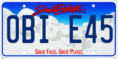 SD license plate 0BIE45