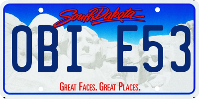 SD license plate 0BIE53