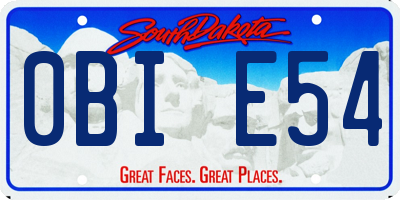 SD license plate 0BIE54