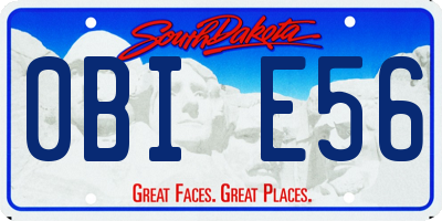 SD license plate 0BIE56