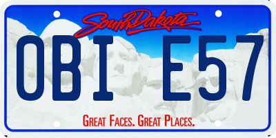 SD license plate 0BIE57