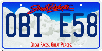 SD license plate 0BIE58