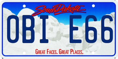 SD license plate 0BIE66