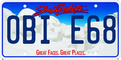 SD license plate 0BIE68