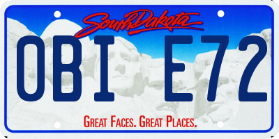 SD license plate 0BIE72