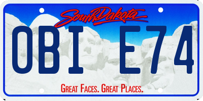 SD license plate 0BIE74