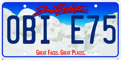 SD license plate 0BIE75