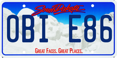 SD license plate 0BIE86
