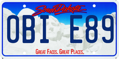 SD license plate 0BIE89